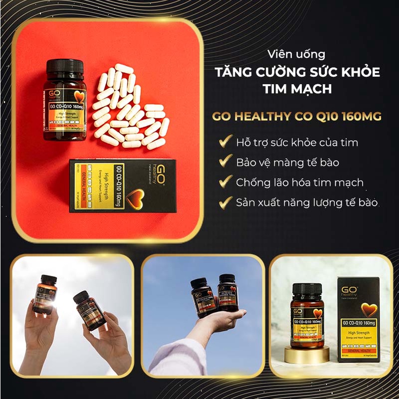 Viên Uống Tăng Cường Sức Khỏe Tim Mạch Go Healthy CO Q10 160mg Hộp 60 viên