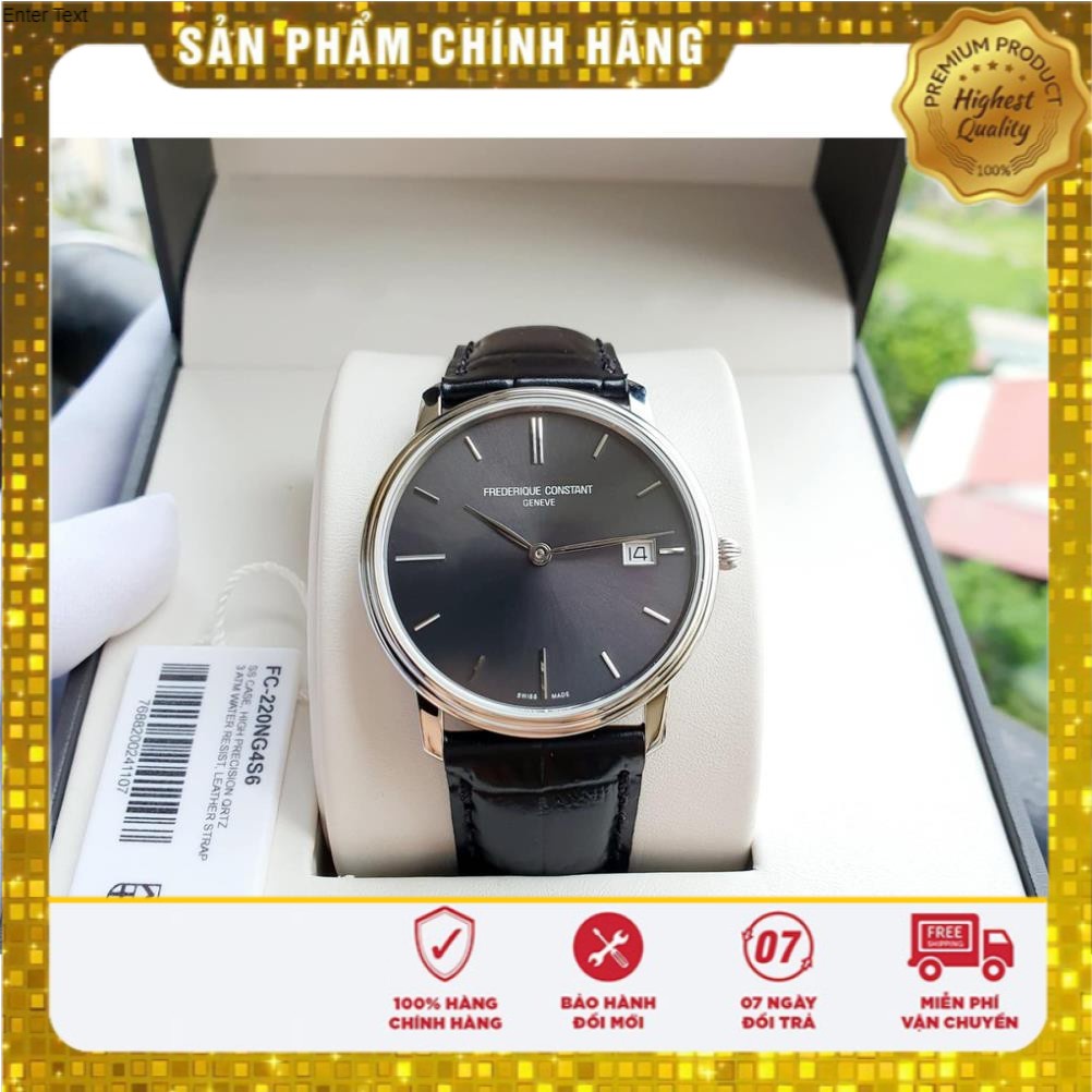 đồng hồ nam FC Quartz Slimline Date Black Leather - FC-220NG4S6