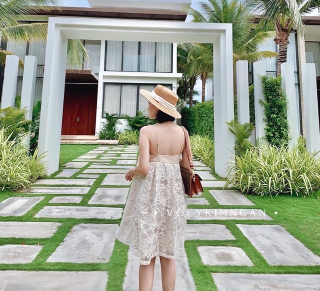 [ Mã FAMAYWA2 giảm 10K đơn 50K] Đầm ren 2 dây cột nơ | BigBuy360 - bigbuy360.vn