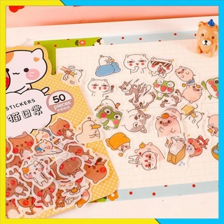 [FREESHIP] Sticker, hình dán con thú bịch nhiều miếng cute