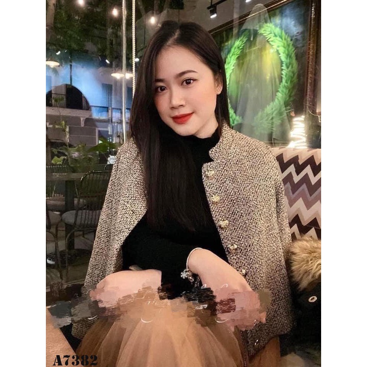 Áo dạ cổ trụ A7382