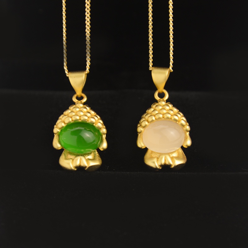 Mặt Dây Chuyền Hình Phật Bằng Vàng Dễ Thương