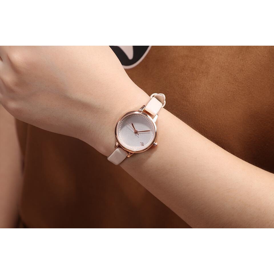 Đồng hồ thời trang nữ Jeams&amp; Hazel dây da MS03 mặt mạ tĩnh điện mẫu siêu hot SC06885