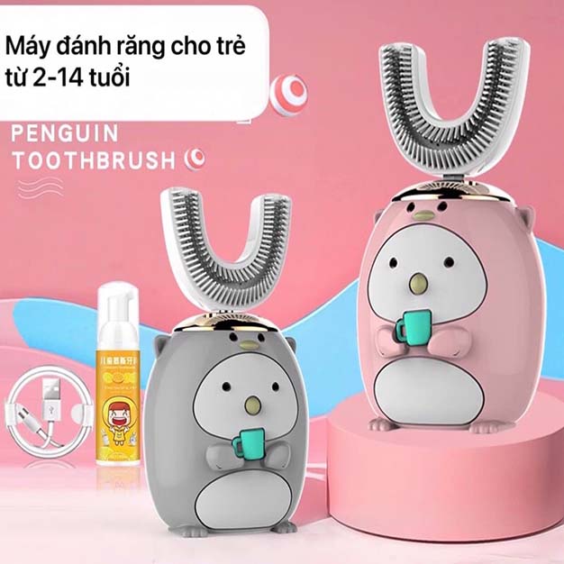 Bàn Chải Chữ U Đánh Răng Chạy Bằng Pin Sạc Điện Tự Động Chính Hãng Cho Bé Chất Liệu Silicon Dành Cho Bé Trẻ Em Người Lớn