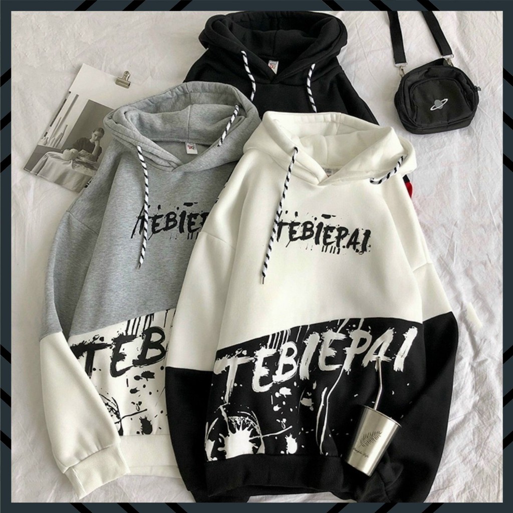 Áo hoodie nữ, áo hoodie nam, họa tiết chữ TEBIEPAI , áo hoodie siêu hot, thời trang thu đông 1 size dưới 65kg | BigBuy360 - bigbuy360.vn