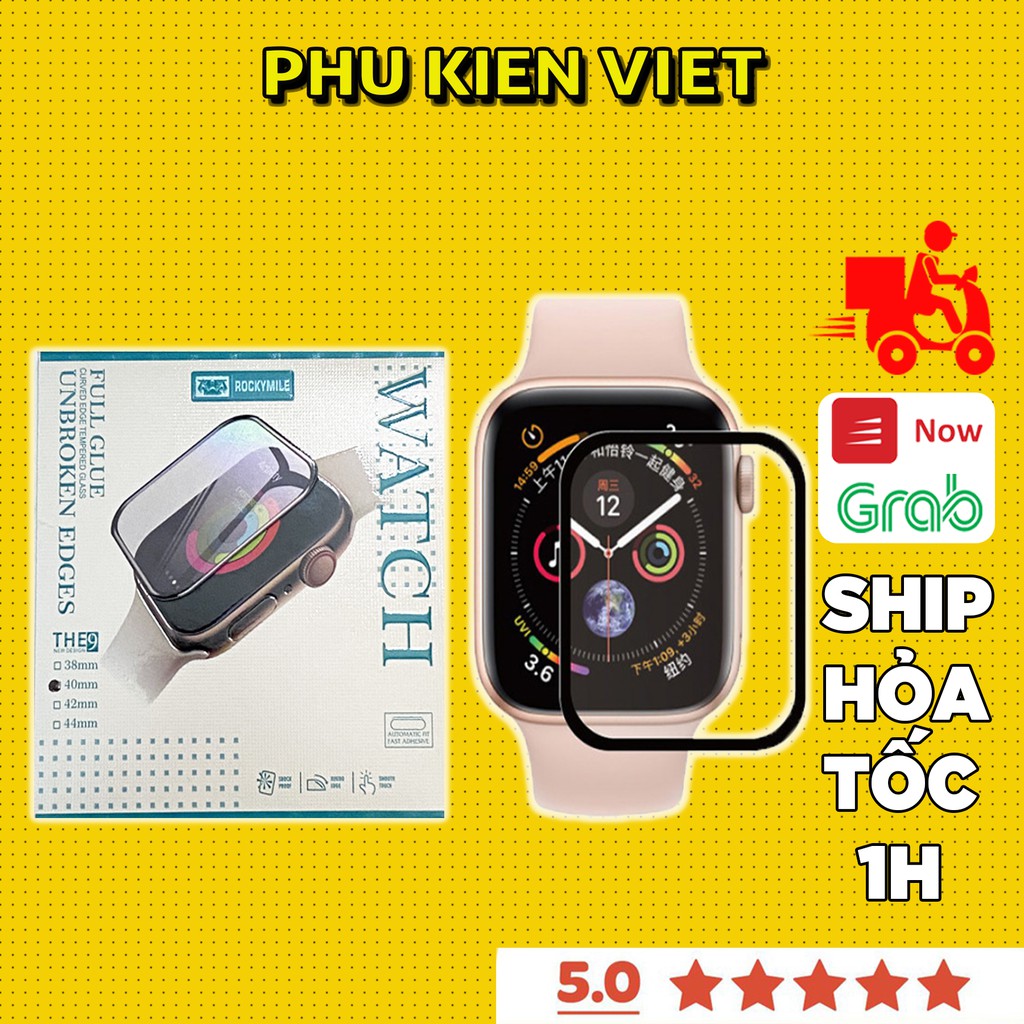 Cường lực apple watch dẻo full màn Chính hãng ROCKYMILE Series 6/5/4/3/2/1 Size 38 40 42 44mm - Phụ kiện Việt