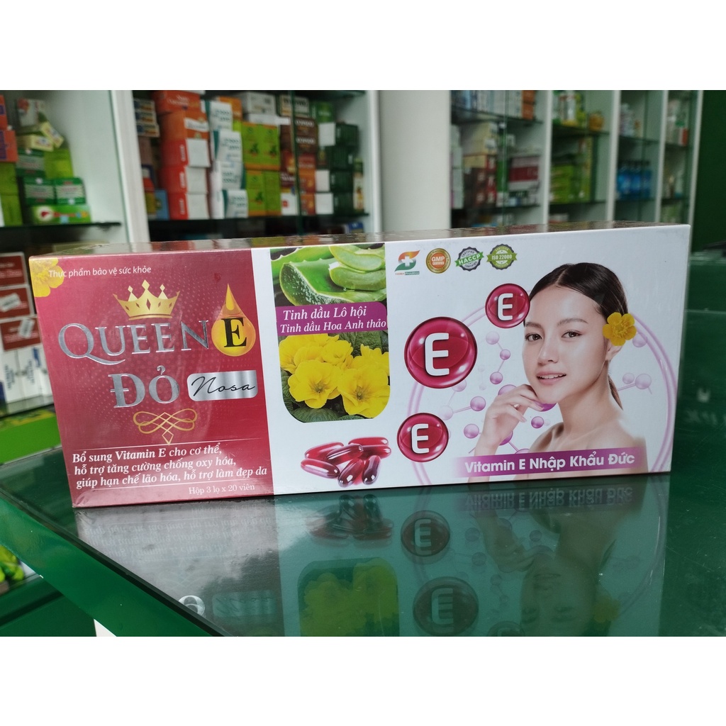 Queen E Đỏ Nosa- Hỗ trợ hạn chế lão hóa da, hỗ trợ chống oxy hóa, làm đẹp da, hỗ trợ bổ sung vitamin E cho cơ thể