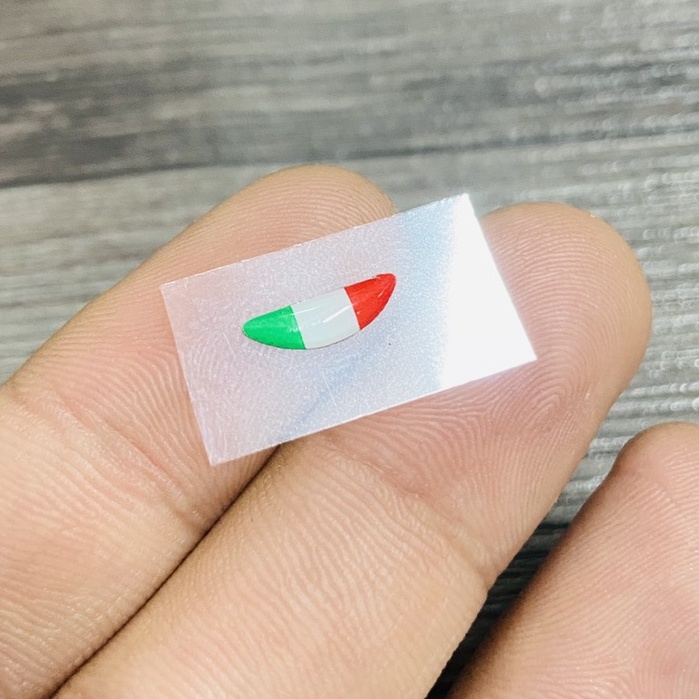 Tem cờ ý, Italy mini dán trang trí thay thế cùm tay thắng, tay côn BREM, ACCOSSATO chất liệu nhựa nổi