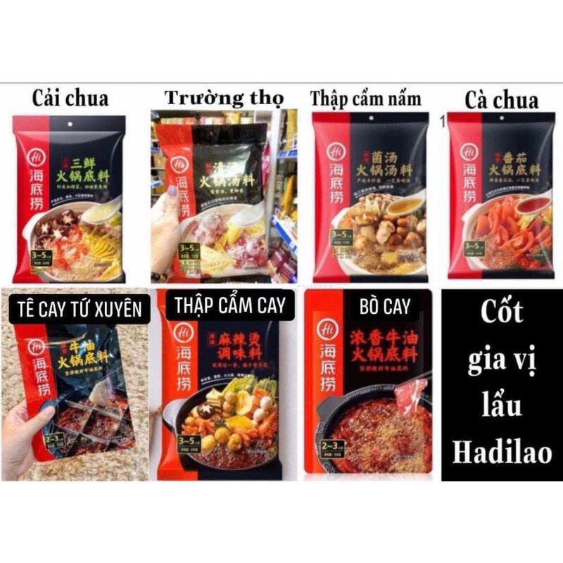 Cốt lẩu HADILAO đủ vị date mới