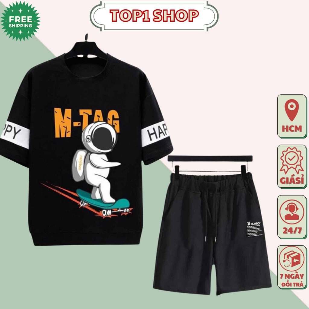 Đồ bộ mặc nhà M-TAG mẫu in hình thời trang hiện đại Phong cách Hàn Quốc mặc nhà đi chơi đẹp–Bộ đồ thể thao Phi hành gia
