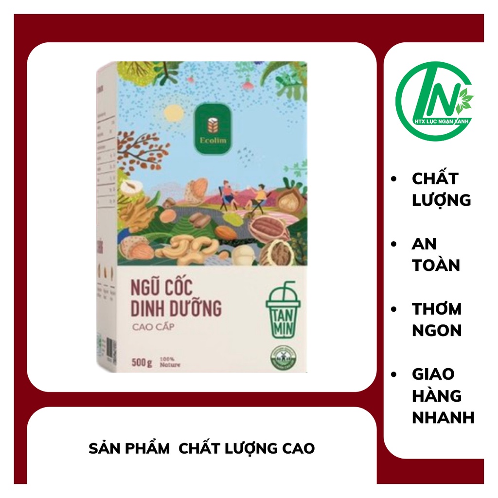 Bột Ngũ Cốc Dinh Dưỡng Cao Cấp ECOLIM Bổ Sung Đầy Đủ Dưỡng Chất Hộp 500g