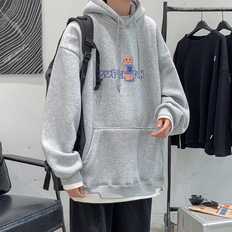 Áo Hoodie Tay Dài Dáng Rộng In Chữ Thời Trang Hàn Quốc Trẻ Trung Cho Nam