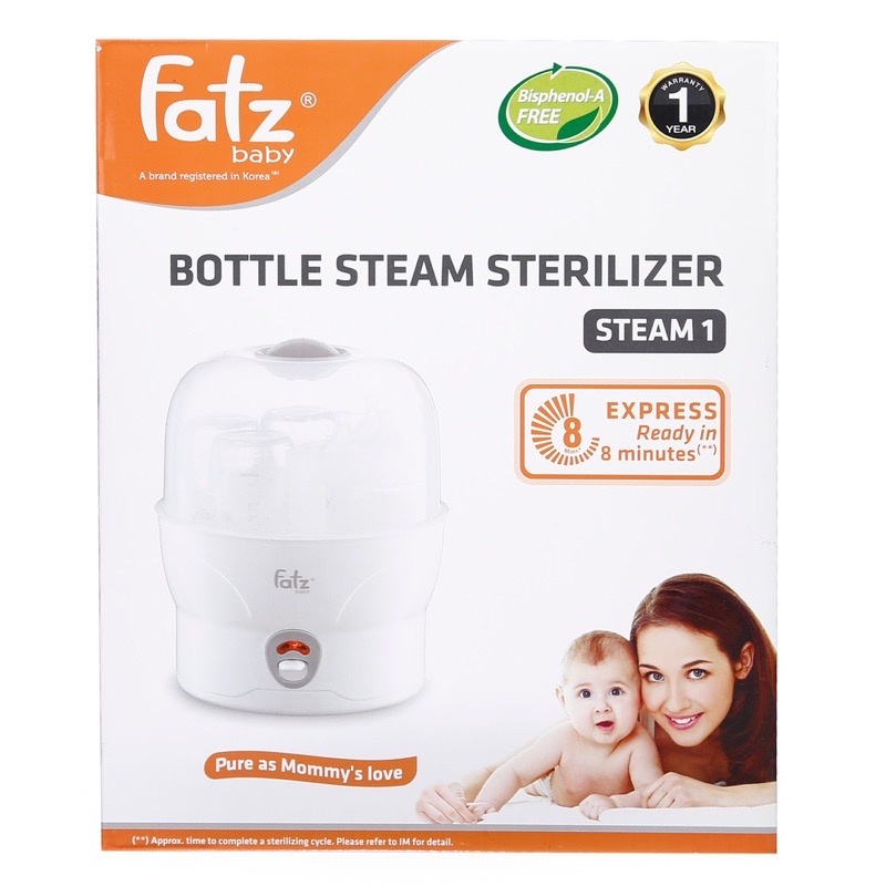 Máy tiệt trùng 06 bình sữa cổ rộng siêu tốc FATZBABY Fatz FB4019SL Steam 1