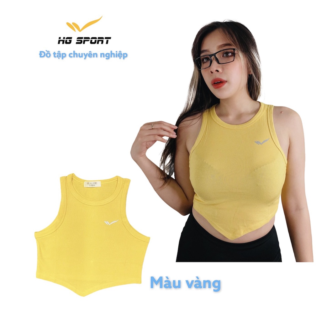 Áo tập Yoga, Gym,Croptop thun tăm Đồ Tập Thể Thao nữ Hg Sport CR09