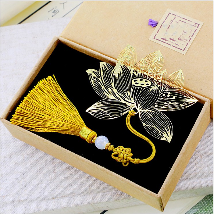 Đánh dấu trang bookmark dễ thương hoa sen Vintage