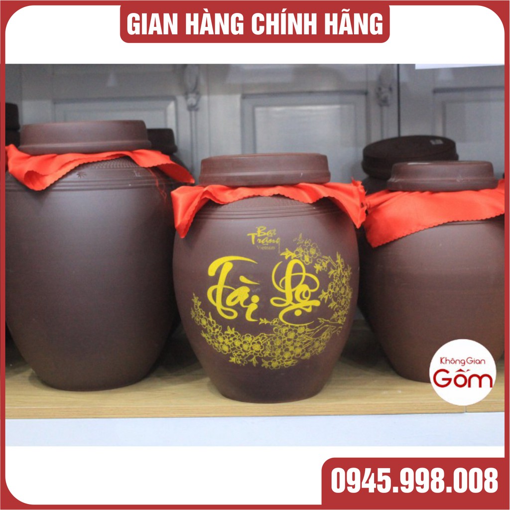 [CHUM SÀNH 10L] CHUM NGÂM RƯỢU 10 LÍT GỐM SỨ BÁT TRÀNG - HÀNG THỦ CÔNG VẼ TAY ĐẸP CHUẨN MÀU- XƯƠNG GỐM DÀY DẶN BỀN ĐẸP