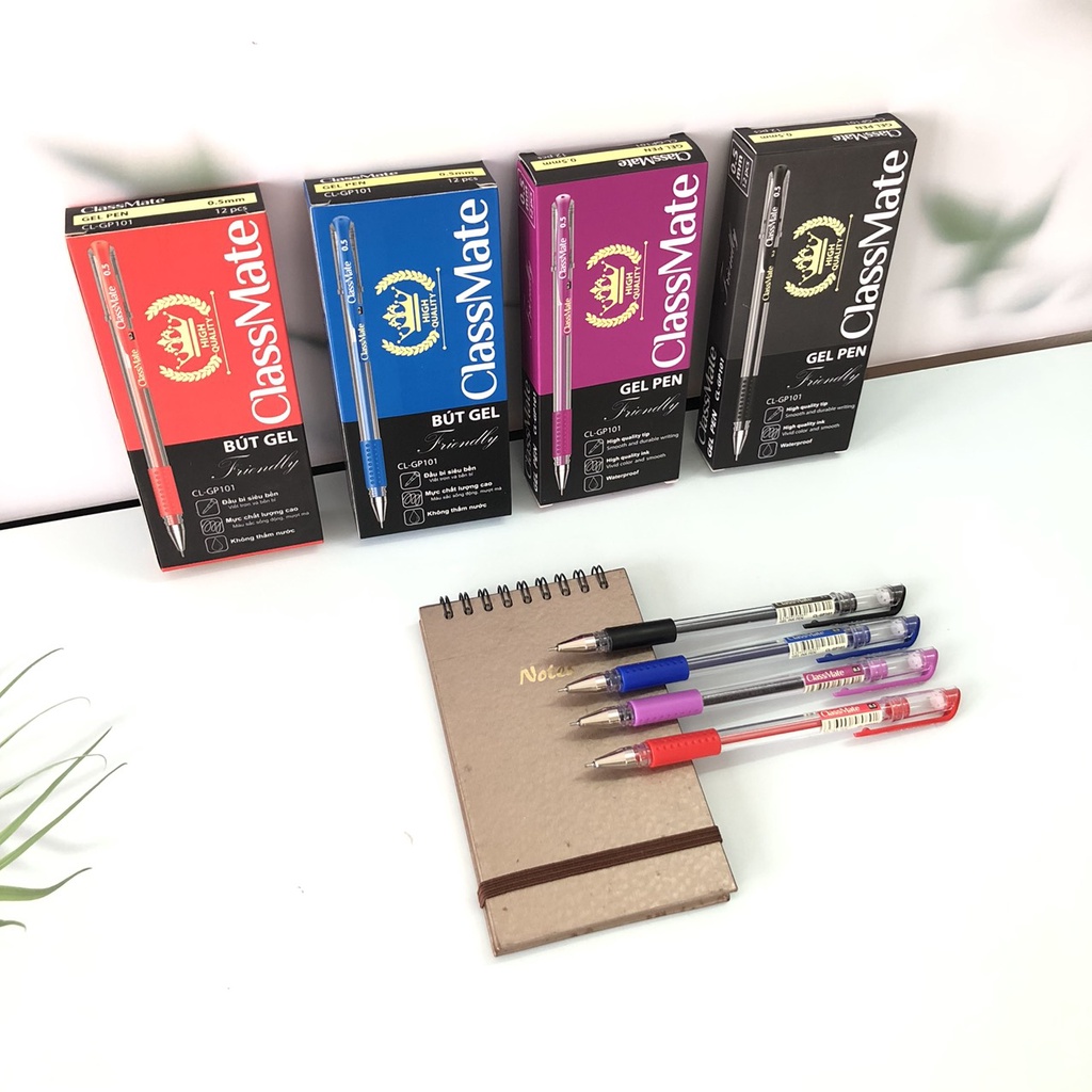 Bút gel mực nước 0.5mm Classmate -viết trơn đều, nhanh khô, lâu hết mực -ngòi chất lượng cao GP101 - Quế Anh
