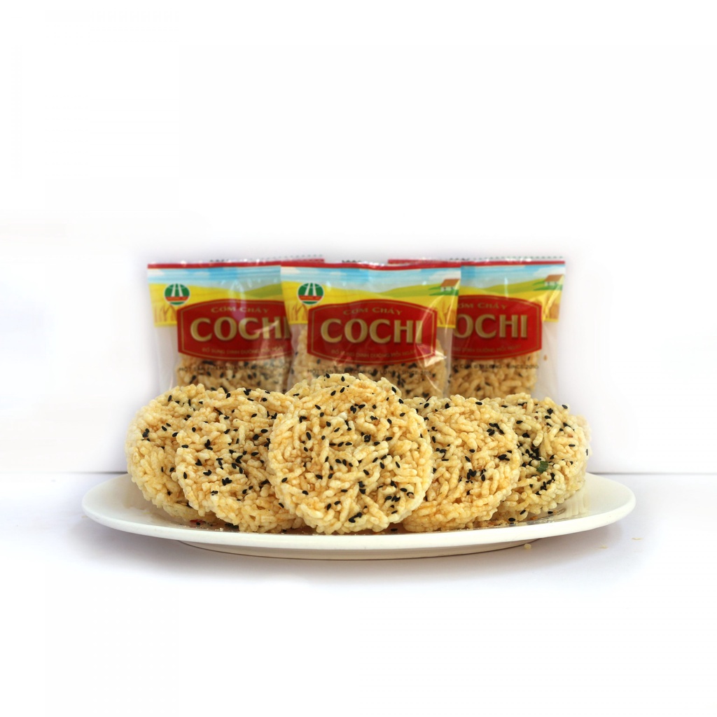 Thùng 24 túi Cochi ruốc gói 15g, Cochi mè gói 15g ( bánh gạo ăn vặt) - Đặc Sản Ninh Bình