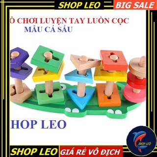 BỘ ĐỒ CHƠI GỖ LUYỆN  TAY LUỒN CỌC  - ĐỒ CHƠI CHO BÉ