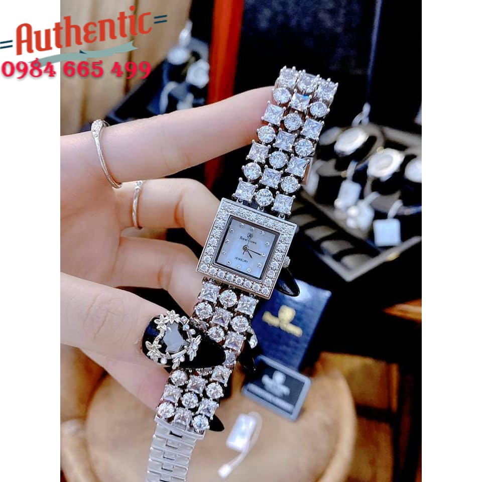 Đồng Hồ Nữ Royal Crown D8160 Dây Đá Trắng
