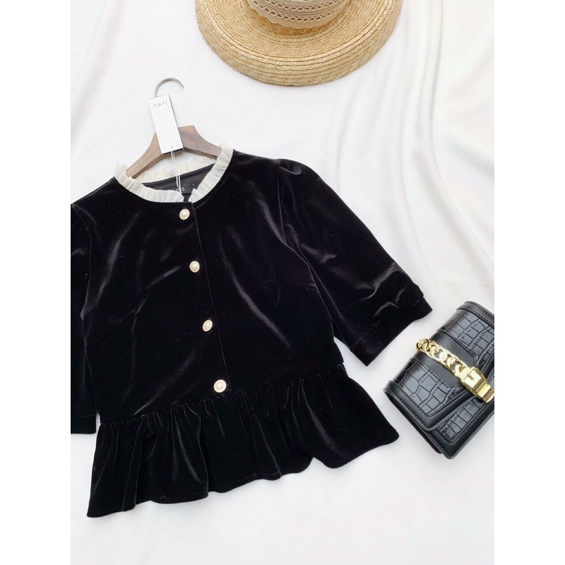 ÁO NHUNG PHỐI CỔ BÈO