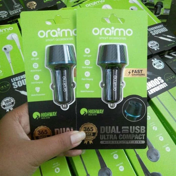 Bộ Sạc Xe Hơi Oraimo Occ - 21dml + Dây Cáp Micro Usb