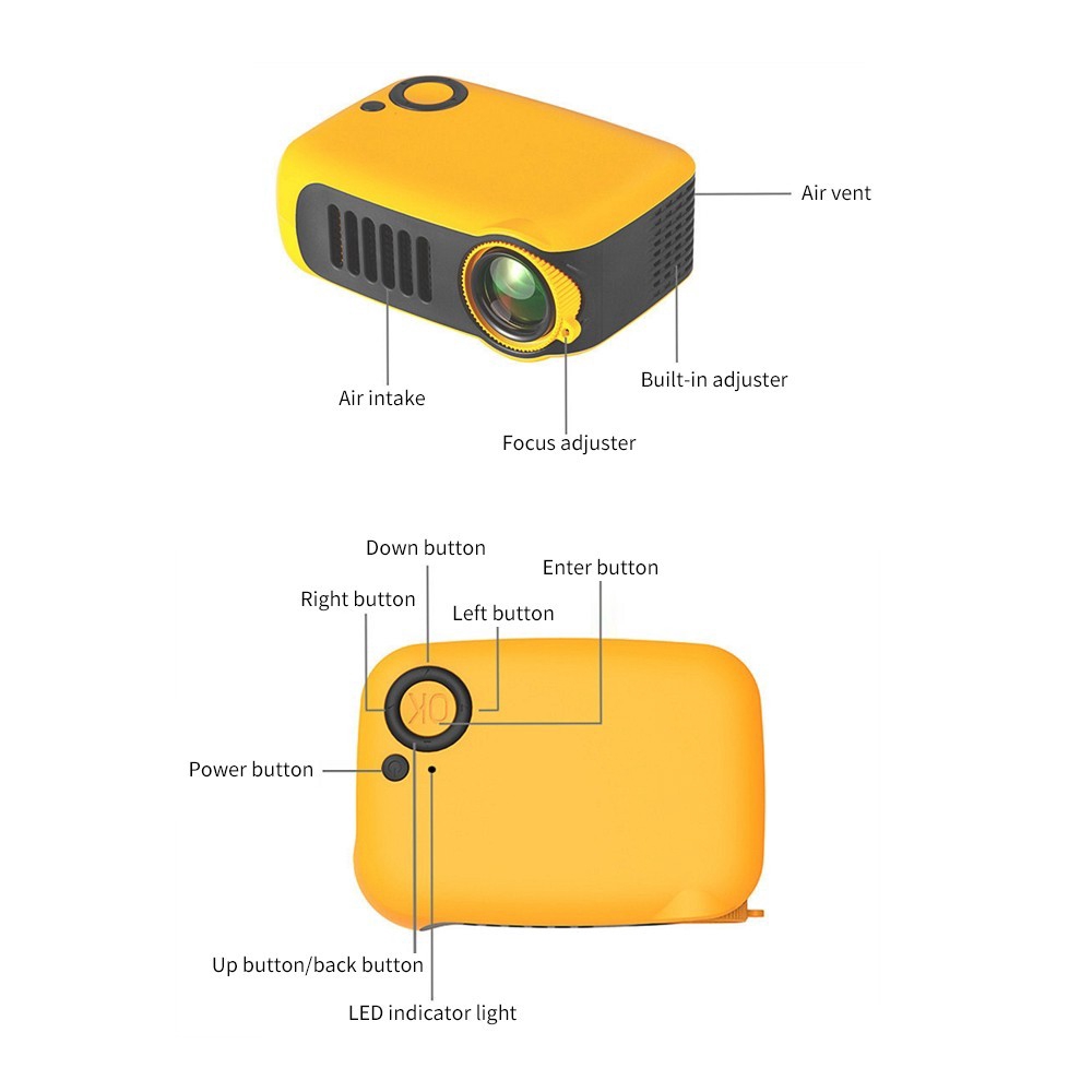 Portable Projector A2000 1080P Home Theater Video Projector