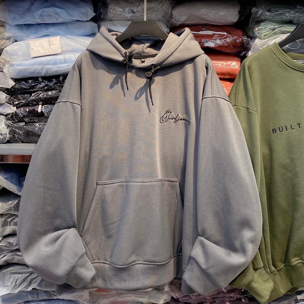 [Mã SKAMFSW175 giảm 10K đơn 50K] áo hoodie thêu The Weird (ảnh thật 100% tại shop)