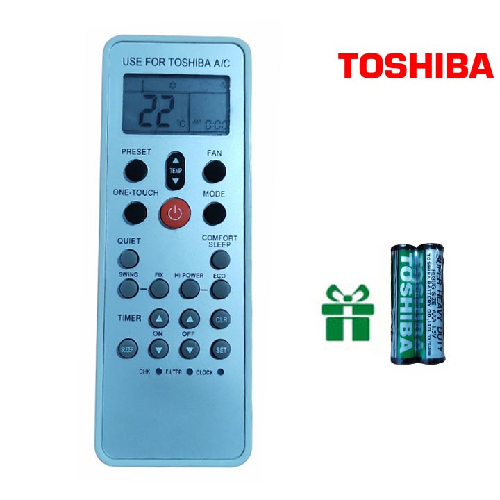 điều khiển điều hoà toshiba remote máy lạnh toshiba các mẫu ( tặng cặp pin)