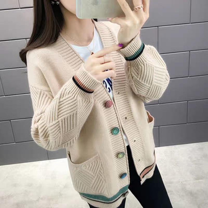 [Mua 1 tặng 1 ] Áo khoác len 💖 có sẵn 💖 Áo len cardigan có túi phối nút cực xinh 2020 - Tặng 5 bao lì xì hoạt hình | BigBuy360 - bigbuy360.vn