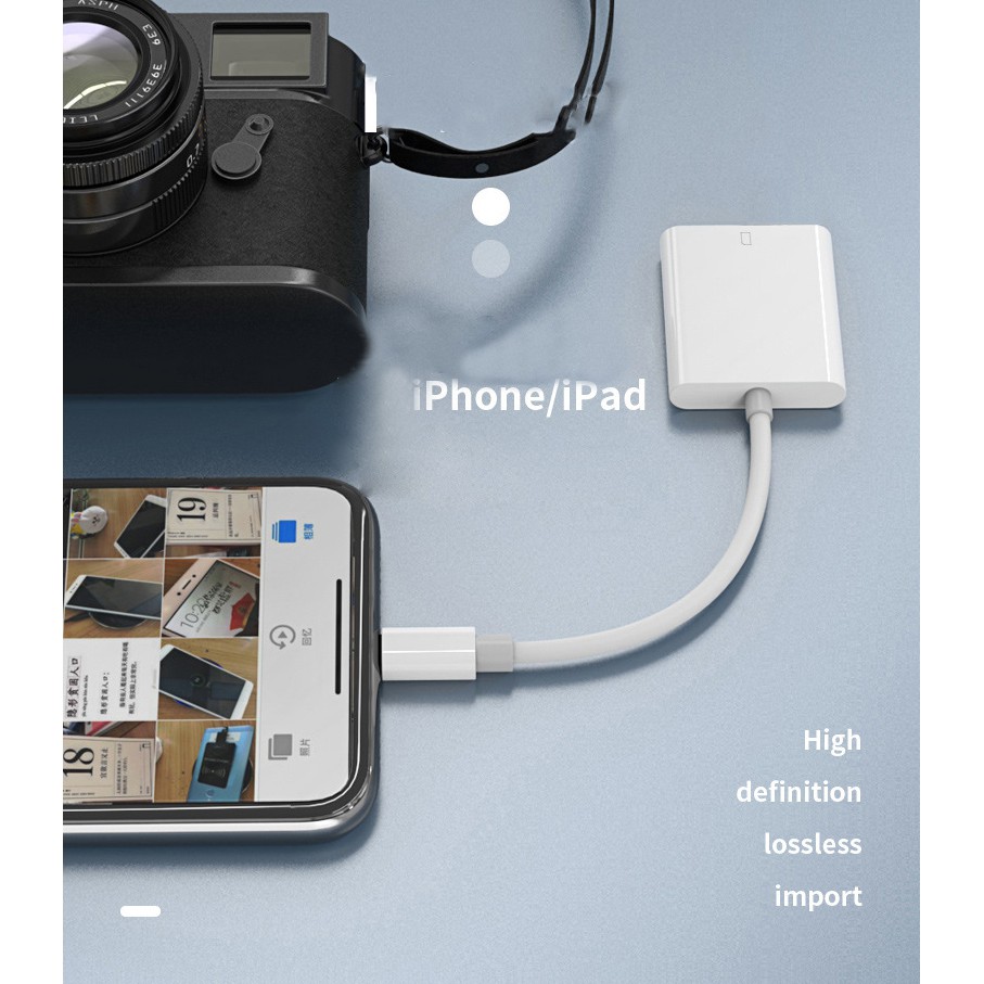Đầu đọc thẻ nhớ SD dùng cho iPhone, iPad tiện lợi khi sử dụng máy ảnh
