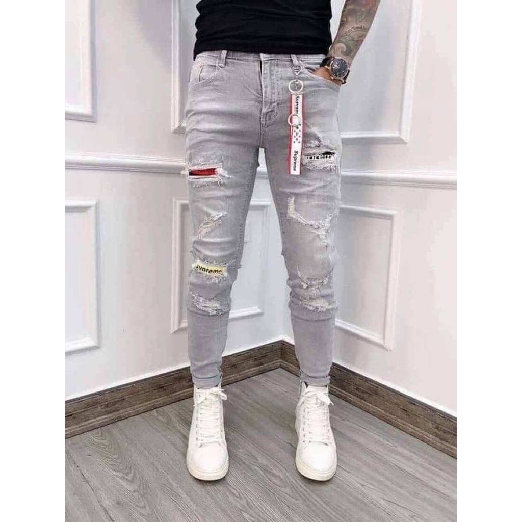 Quần Jean Nam Rách Màu Xanh 🔵 𝐅𝐑𝐄𝐄 𝐒𝐇𝐈𝐏 🔵 Quần Bò Nam Co Giãn Thời Trang Hpfashion - Qjnhp021 | BigBuy360 - bigbuy360.vn