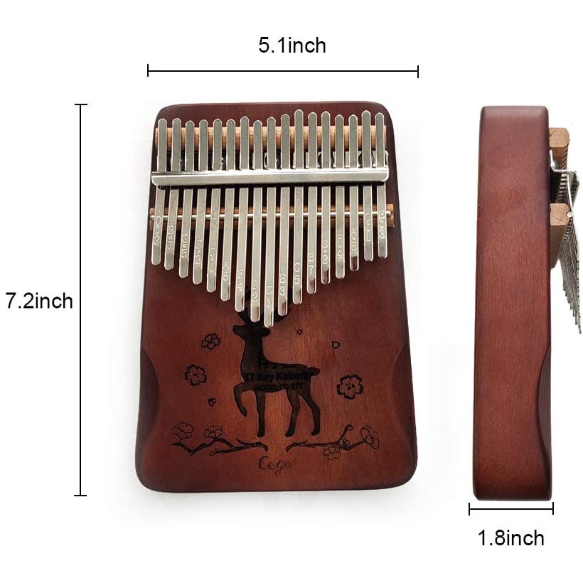 Đàn kalimba Cega 17 phím gỗ tròn cứng Cameroon Mahagony GECKO000076-02 Hàng chính hãng