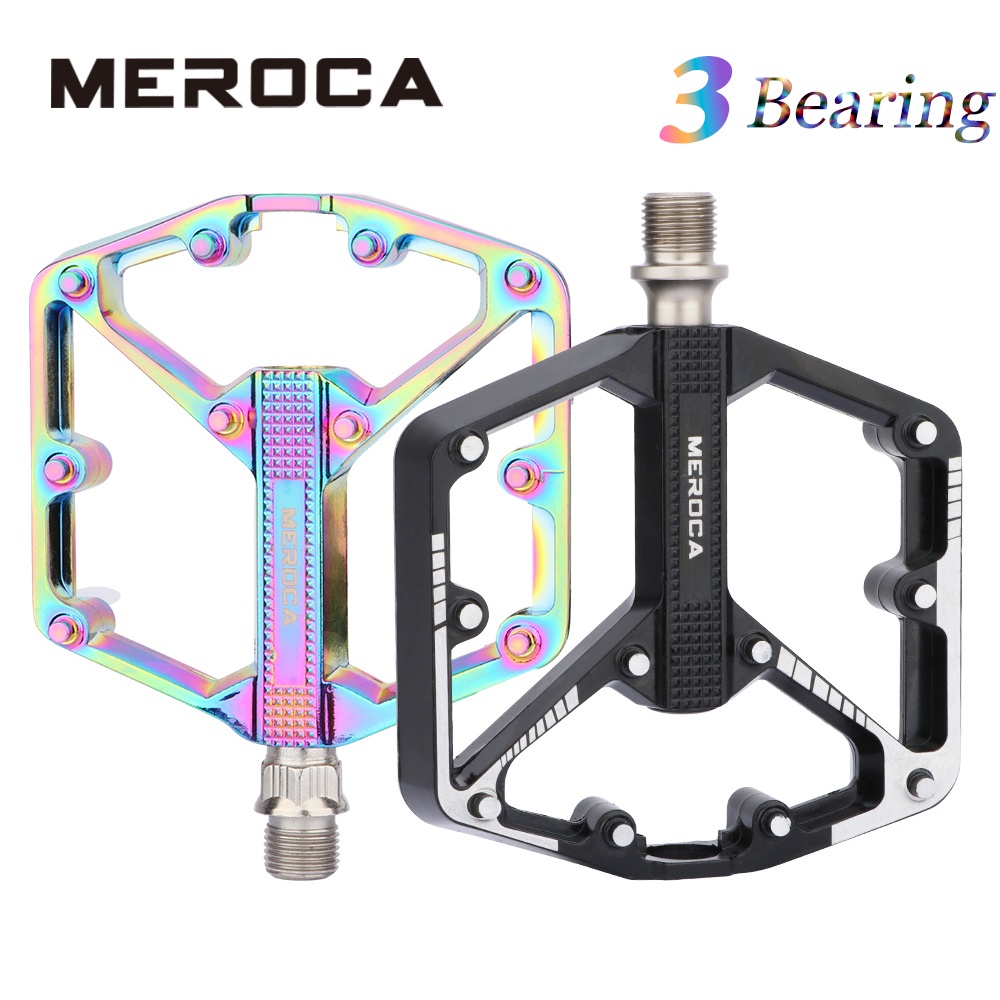 MEROCA Bàn Đạp Xe Đạp Leo Núi Bàn Đạp Ba Vòng Bi Hợp Kim Nhôm Bàn Đạp MTB Vòng Bi Kín Bàn Đạp Nền Tảng Xe Đạp Đường Trường