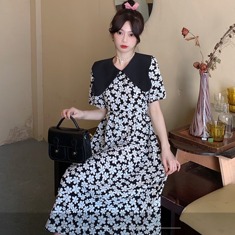 Đầm Hoa Tay Phồng Thiết Kế Mới Thời Trang Mùa Hè Theo Phong Cách Hàn Quốc Cho Nữ