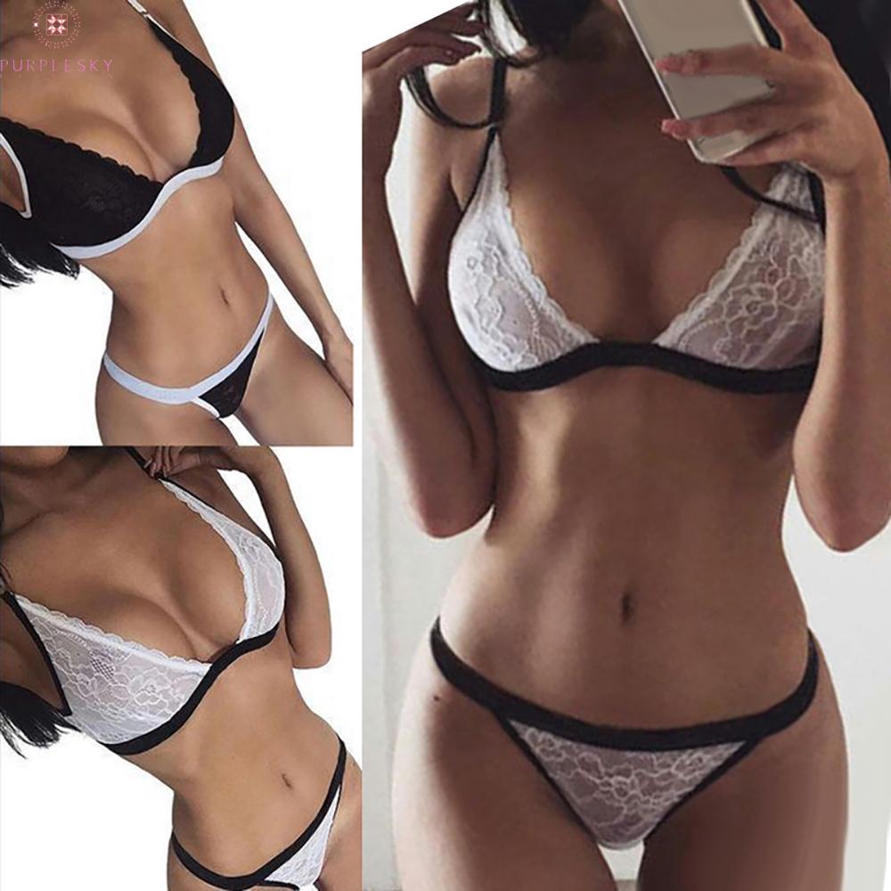 Bra+Thong Bandage Sexy Push Up Sport Underwear Lingerie Brief Thong Sets Nightwear Outfit Women Ladies Bra Set | BigBuy360 - bigbuy360.vn