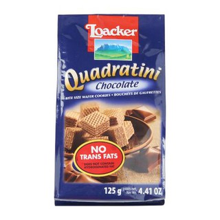 Bánh xốp Quadratini Sôcôla hiệu Loacker – túi 125gr