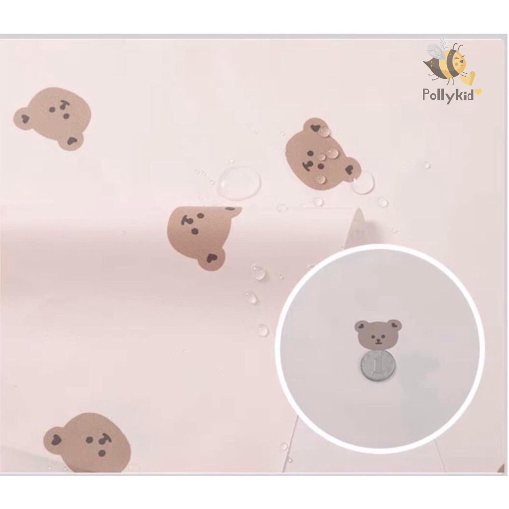 Thảm chống thấm thay tã bỉm cho bé hoạ tiết gấu nâu, hoa, sóc hồng, sư tử xanh 90x70cm Pollykid-SP104