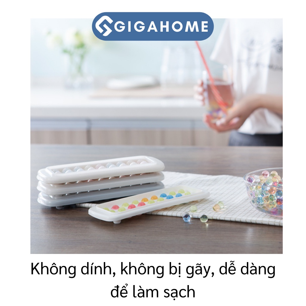 Khuôn Làm Đá Viên Tròn, Thạch, Hạt Trân Châu Loại Nhỏ GIGAHOME Có Nắp Đậy 5753