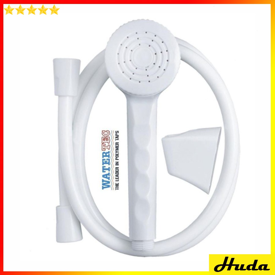 Bộ vòi sen tắm tăng áp 1,5m nhựa trắng ABS WT-001V WATERTEC MALAYSIA  DSG