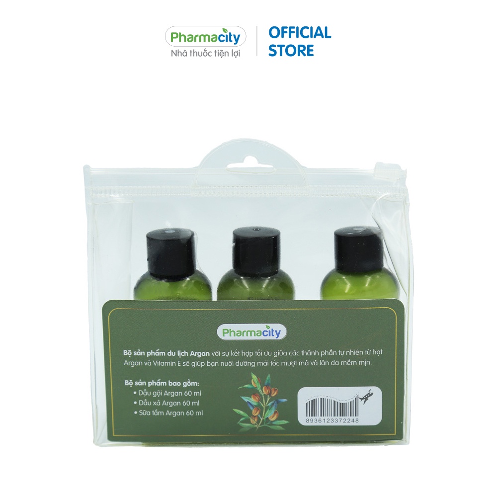 Bộ sản phẩm du lịch Pharmacity Olive Oil, Argan Oil (3 chai x 60ml)