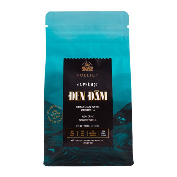 Cà phê ĐEN ĐẬM Folliet #1KG (pha phin truyền thống Việt Nam)
