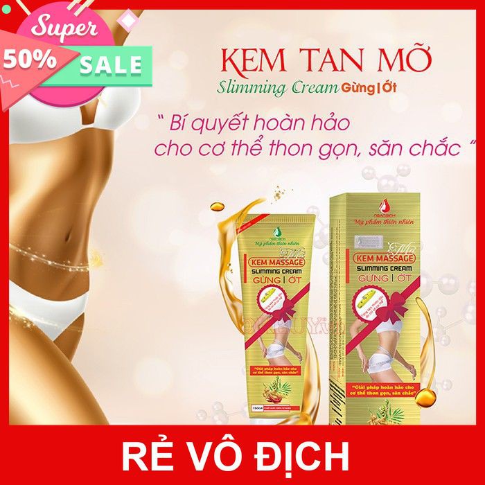 [GS][FREESHIP] KEM MASSAGE TAN MỠ BỤNG GỪNG ỚT NGÂN BÌNH 150gr [HCM]