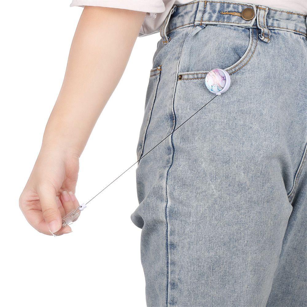 CHOOKEY 1 Kẹp Giữ Thẻ ID / Thẻ ID Chống Thất Lạc Họa Tiết Vân Đá Cẩm Thạch Chất Lượng Cao