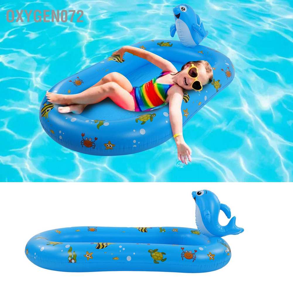Bể bơi bơm hơi bằng PVC dày hình cá dễ thương kèm vòi phun nước vui chơi ngoài trời cho bé