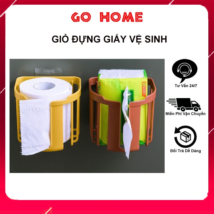 Giỏ đưng giấy vệ sinh treo tường phòng tắm tiện lợi có kèm miếng dán