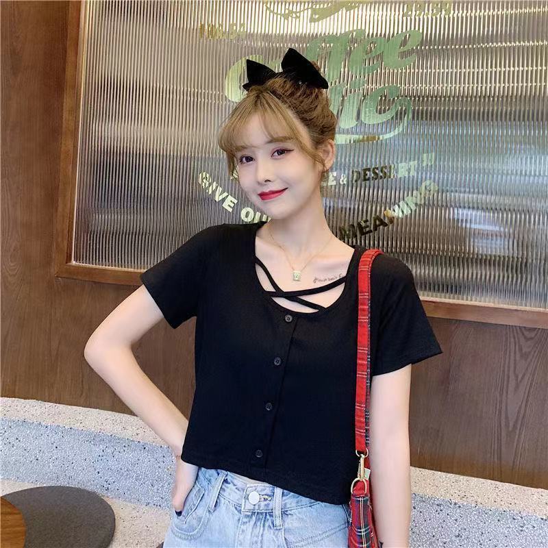 Áo croptop Tay Ngắn Dáng Rộng Phong Cách Hàn Quốc 2022 JL-TX-175