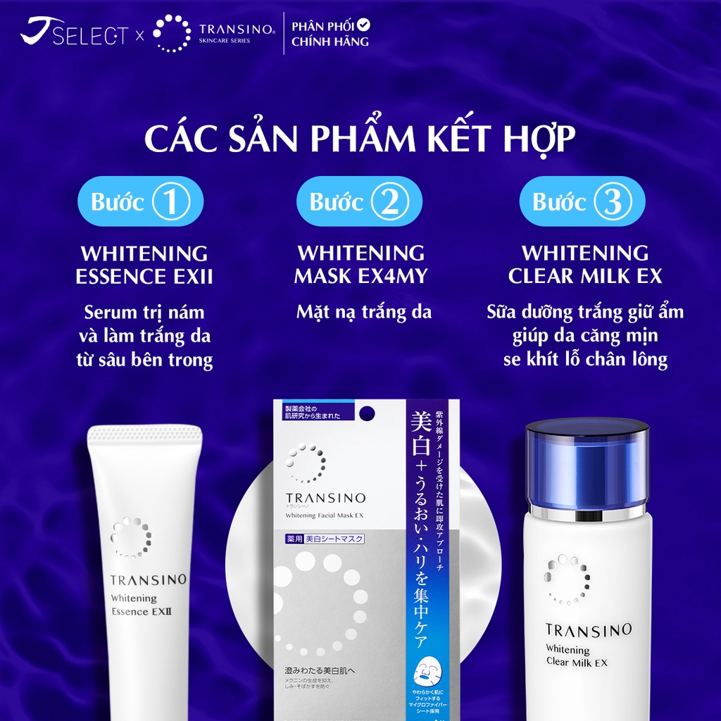 Mặt nạ trắng da TRANSINO, hộp 4 miếng