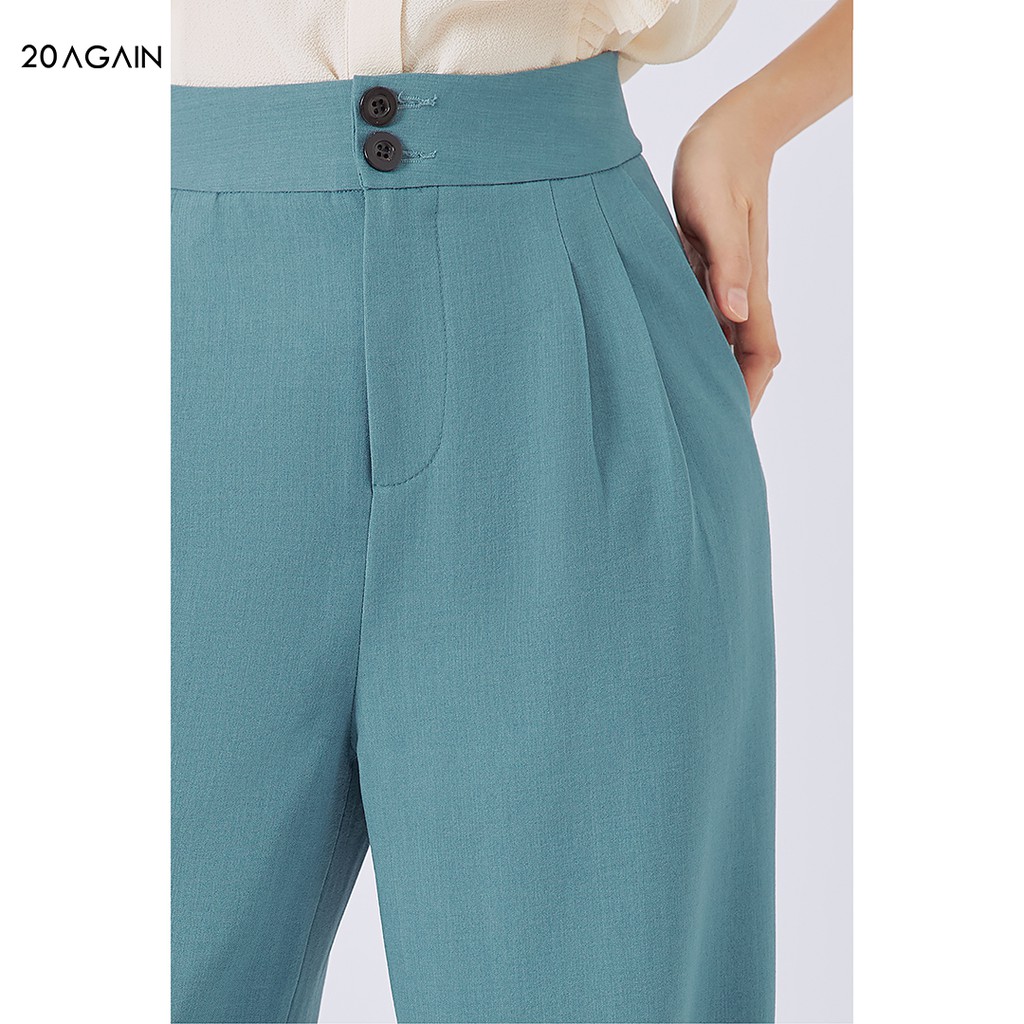 Quần âu cạp rời 2 cúc cá tính 20AGAIN, thiết kế quần ống rộng QAA1248 | BigBuy360 - bigbuy360.vn