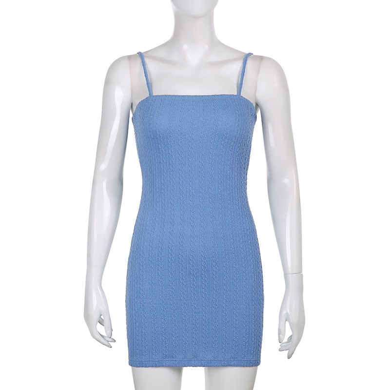 DUNEA Đầm ôm dệt kim trễ vai hoạ tiết hoa thiết kế quyến rũ